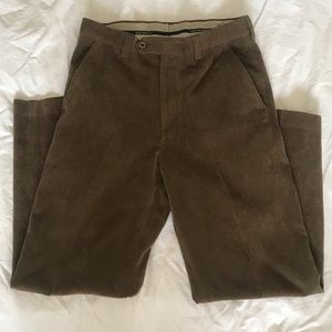 Brown straight leg corduroy pants